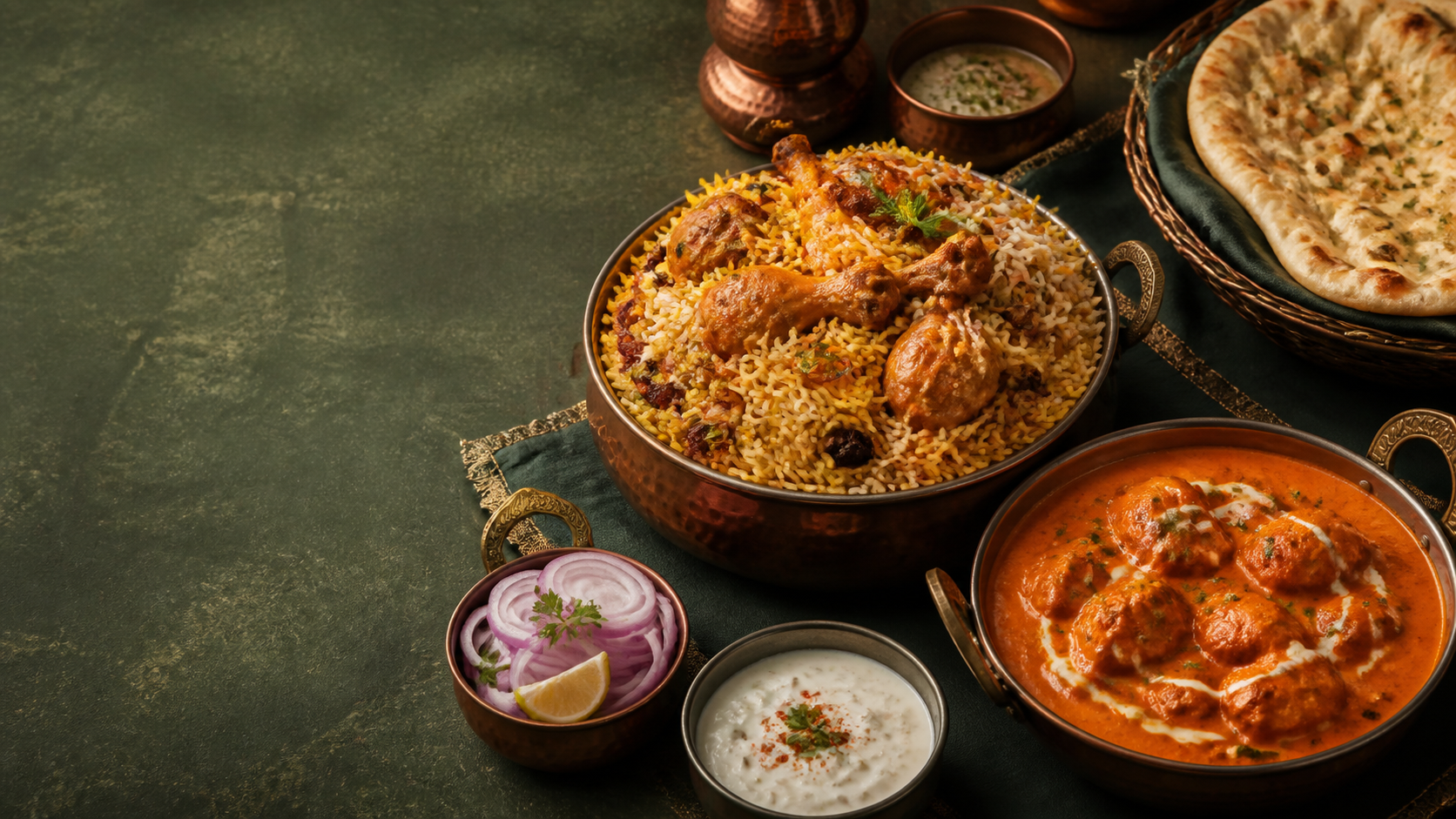 Indian dinner spread